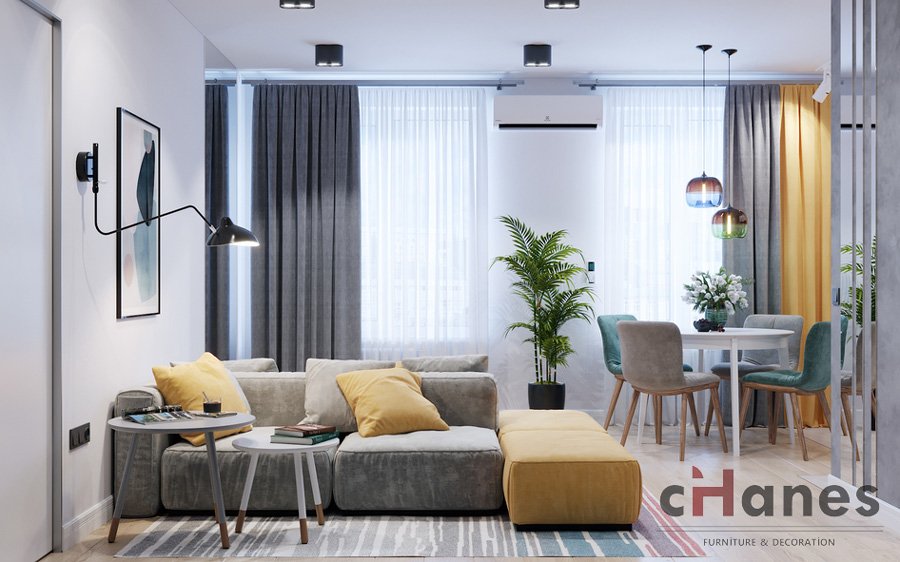 2019 1+1 ev salon dekorasyon örnekleri