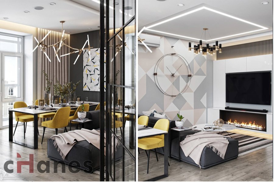 2019 1+1 ev salon dekorasyon örnekleri