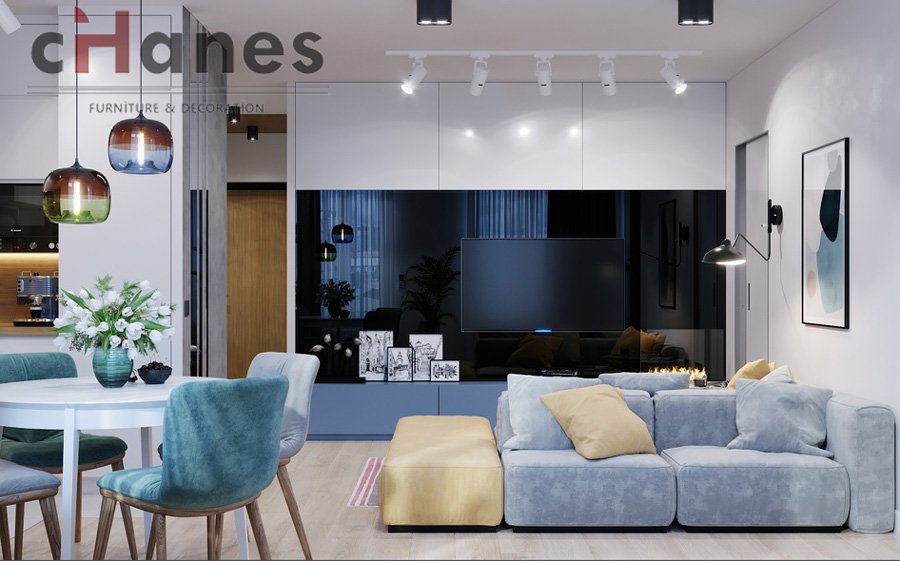 2019 1+1 ev salon dekorasyon örnekleri