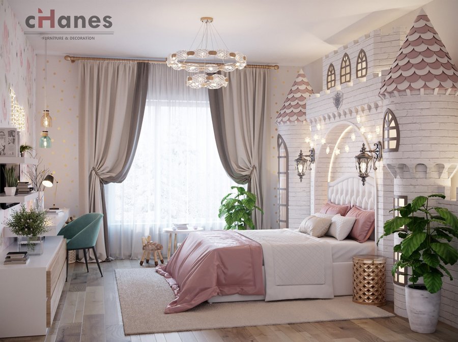 Kız Çocuk Odası İçin Dekorasyon Örneği